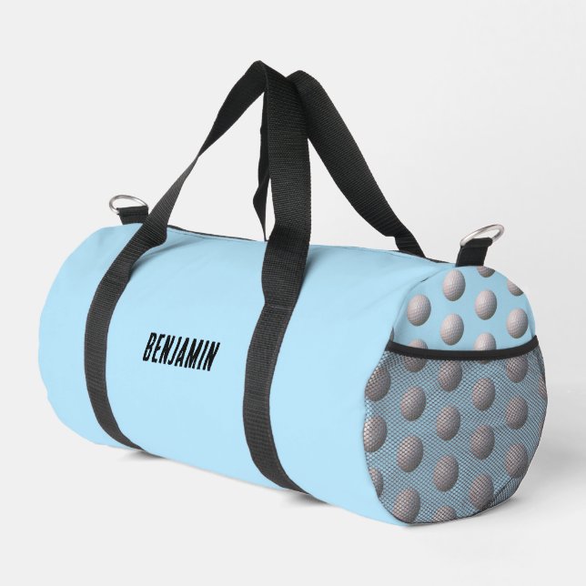 Golf Ball with Dimples Personalised Duffle Bag (Right Corner)