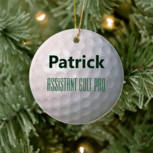 Golf Ball with Dimples Personalised Name Title Ceramic Ornament