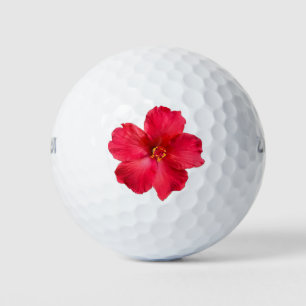 golf ball with hibiscus flower