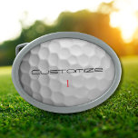Golf Ball with Personalised Text and Number Belt Buckle<br><div class="desc">Customise this Golf Ball image with Text and number of your choosing.  Unique design for the casual golfer to the professional at Heart. Classy and unique,  this will surely impress your golfing buddies at the next tournament.</div>