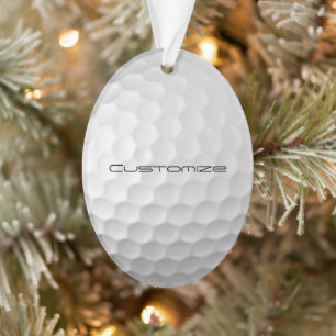 Golf Ball with Personalised Text Ornament