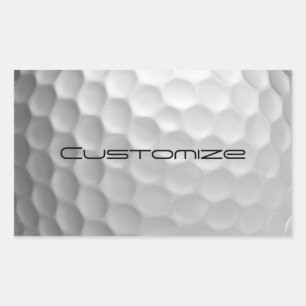 Golf Ball with Personalised Text Rectangular Sticker