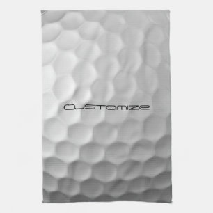 Golf Ball with Personalised Text Tea Towel