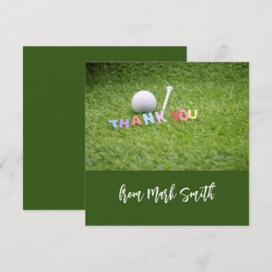 Golf Ball with word Thank you for Golfer  Card