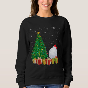 Golf Ball Xmas Tree Lighting Santa Hat Golf Ball C Sweatshirt