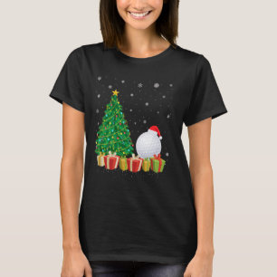 Golf Ball Xmas Tree Lighting Santa Hat Golf Ball C T-Shirt