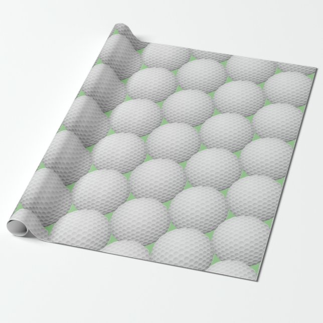 Golf Balls Abstract Design Wrapping Paper Roll (Unrolled)