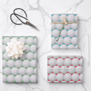 Golf Balls Abstract Design Wrapping Paper Sheets