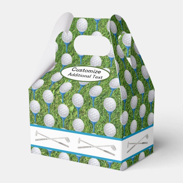 Golf Balls and Golf Clubs Favour Box (Front Side)