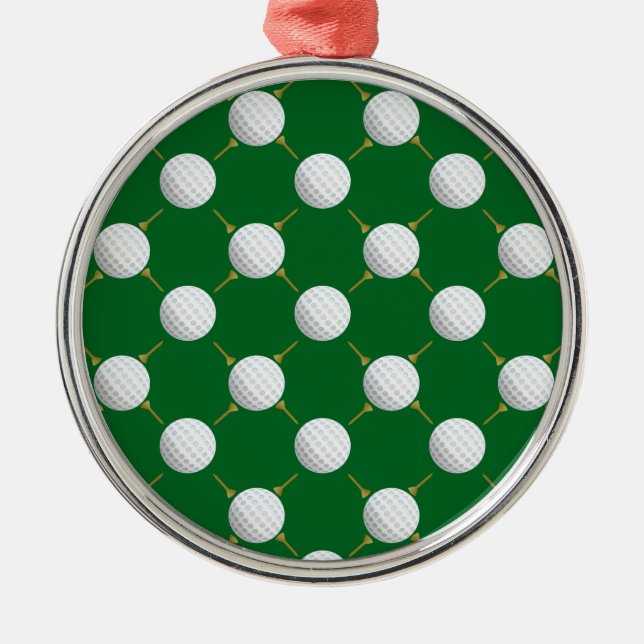 Golf balls and Tees on Green Metal Tree Decoration (Front)
