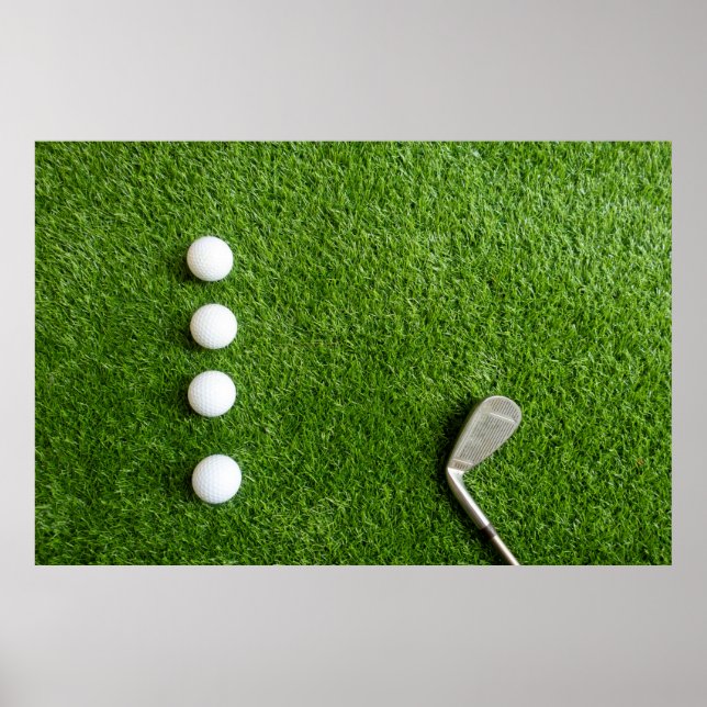 Golf Balls are on green grass Poster (Front)