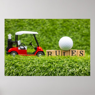 Golf Balls are on green grass Poster
