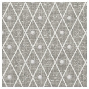 Golf Balls & Clubs Argyle on Medium Grey Fabric