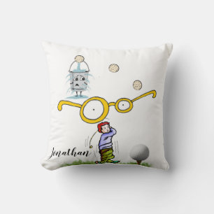 Golf Balls Golfer Throw Pillow