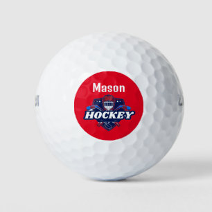 Golf Balls Hockey Gear - Personalised -Add Name