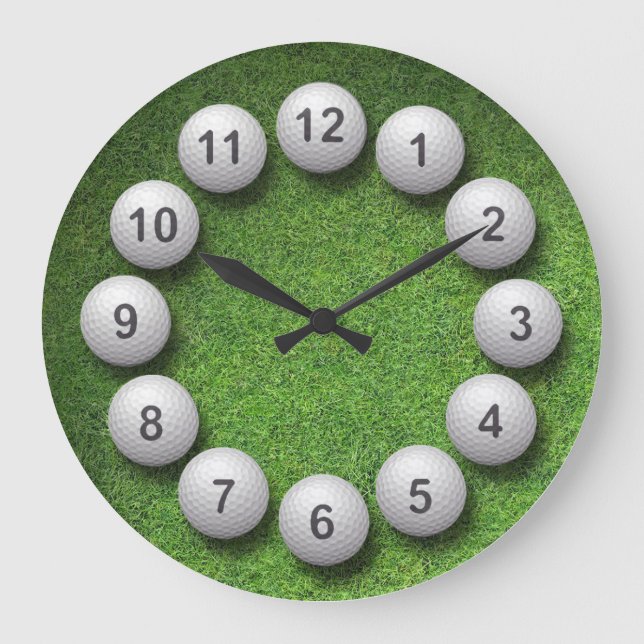 Golf Balls Large Clock (Front)