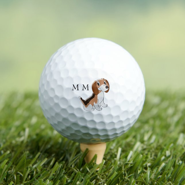 Golf Balls Monogrammed Beagle Dog Design (Insitu Tee)