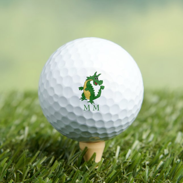 Golf Balls Monogrammed Green Dragon Design (Insitu Tee)