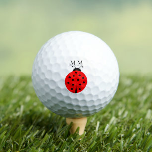 Golf Balls Monogrammed Ladybug Design
