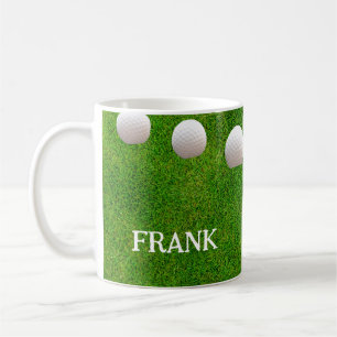 Golf Balls on Freshly Cut Grass Personalised Coffee Mug