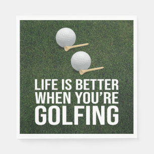 Golf Balls on Green grass background Napkin
