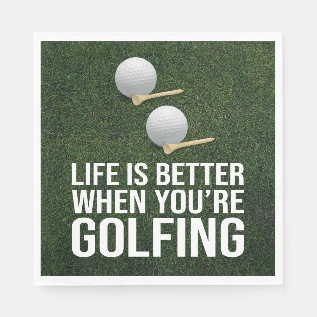 Golf Balls on  Green grass background Napkin (Front)