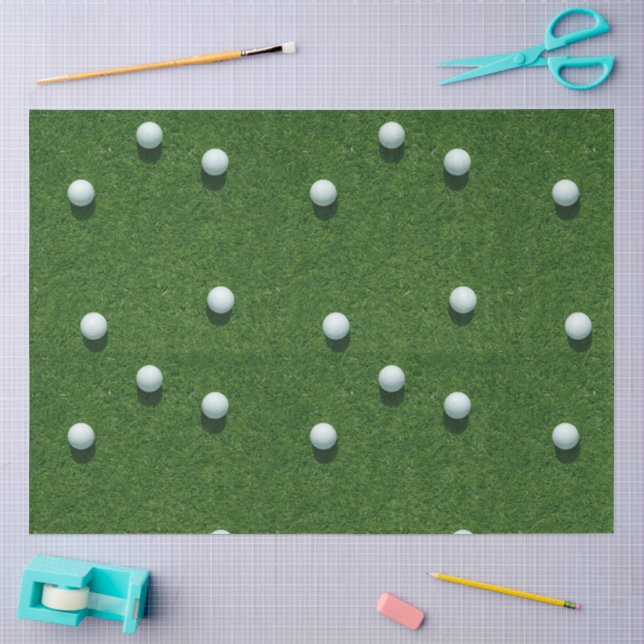 Golf balls on Green grass background Tissue Paper (Craft)