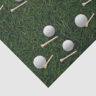 Golf Balls on  Green grass background Tissue Paper