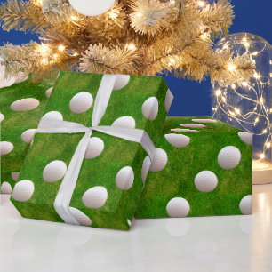 Golf Balls on Green Grass Wrapping Paper