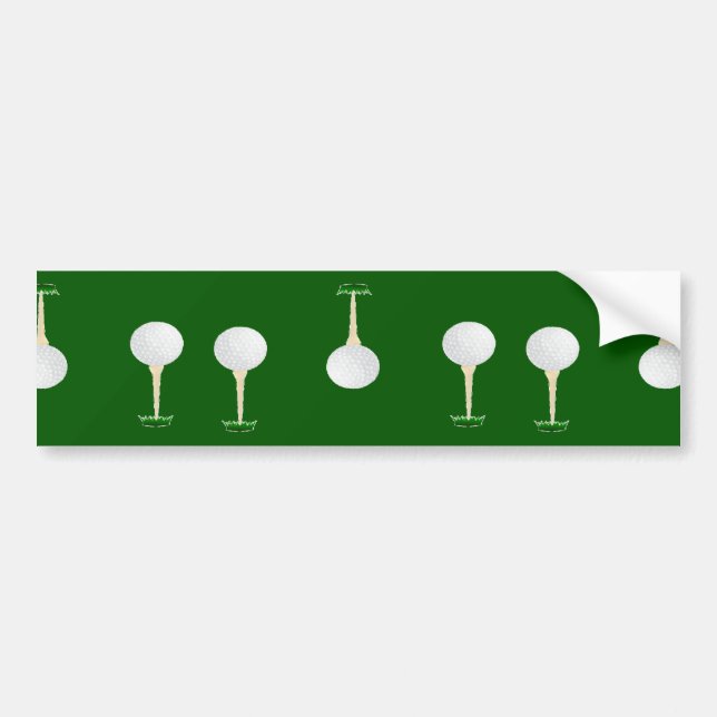 Golf balls pattern on green bumper sticker (Front)