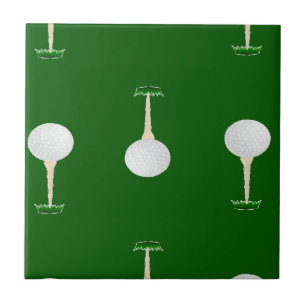 Golf balls pattern on green ceramic tile