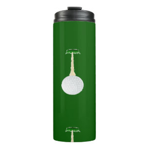 Golf balls pattern on green thermal tumbler