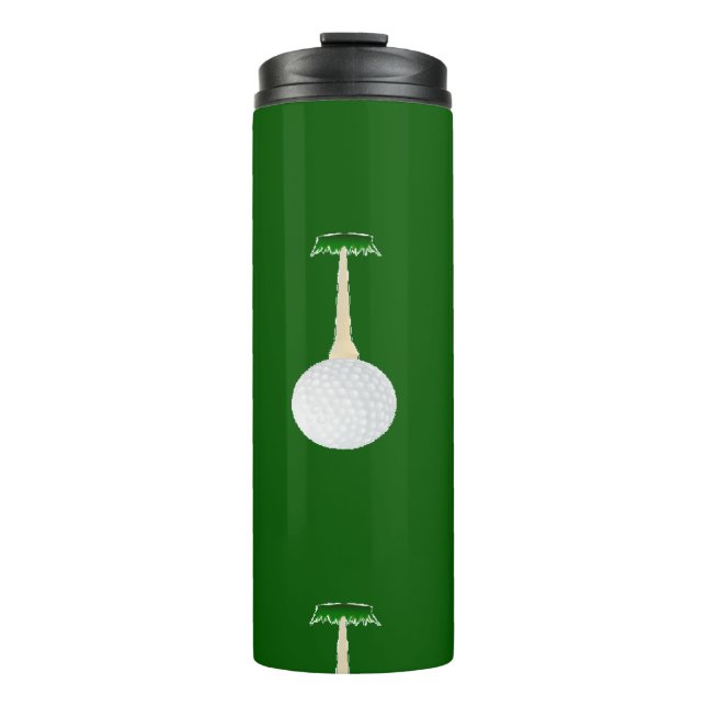 Golf balls pattern on green thermal tumbler (Front)