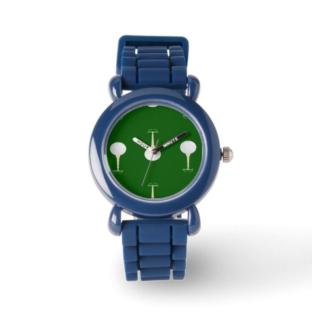 Golf balls pattern on green watch (Front)