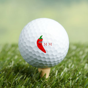 Golf Balls Red Chili Pepper Design