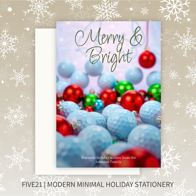 Golf Balls & Shiny Ornaments Holiday Card (Creator Uploaded)