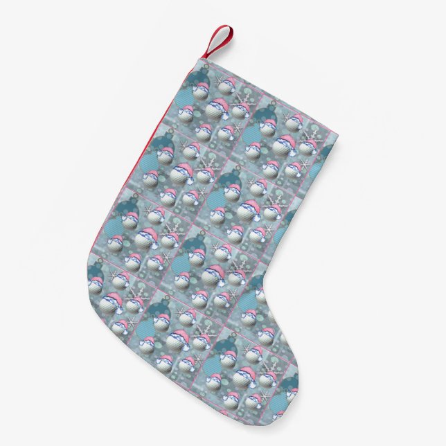 Golf Balls  Small Christmas Stocking (Front (Hanging))