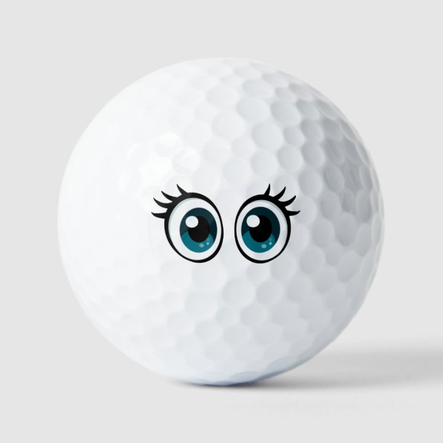Golf Balls with cute female eyes with lashes (Front)