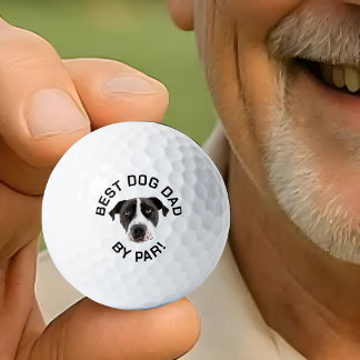 Golf Balls With Dog, Best Dog Dad, Dog Dad Face