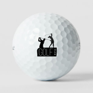 Golf balls with golfers in black