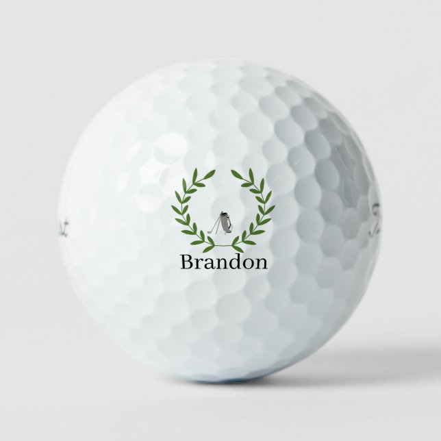 Golf Balls with Laurel wreath and golf bag (Front)