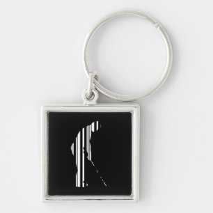 GOLF BAR CODE Golfer Golfing Sports Pattern Design Key Ring