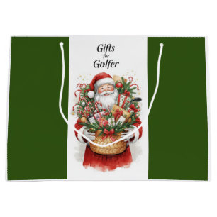 Golf Basket and Santa Claus for golfer Large Gift Bag