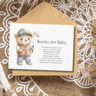 Golf Bear Lets Par-Tee Baby Shower Books For Baby Enclosure Card