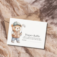 Golf Bear Lets Par - Tee Baby Shower Diaper Raffle