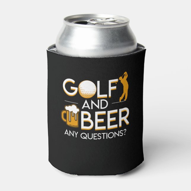 Golf Beer Any Question Golf Beer Saying Can Cooler (Can Front)