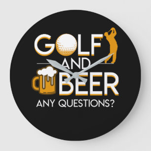 Golf Beer Any Question Golf Beer Saying Large Clock