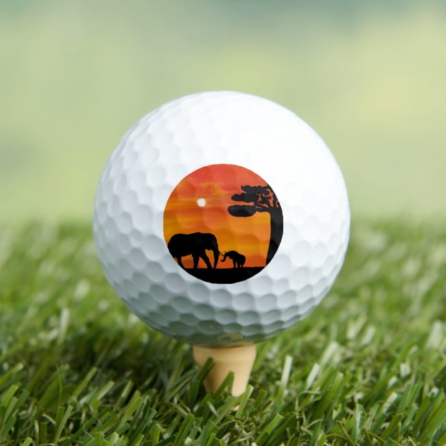 Golf Belephant, ,sky ,animals ,sunrise ,nature  Golf Balls (Insitu Tee)