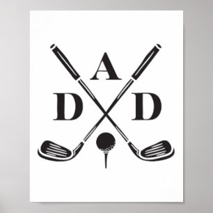 Golf Best Dad By Par Daddy Golfer Father's Day Gol Poster
