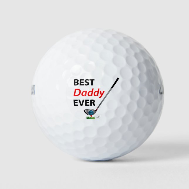 GOLF Best Daddy Ever Gift Cool Golf Balls (Front)